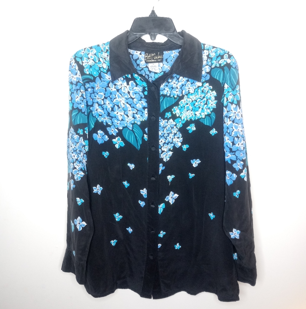 Bob Mackie flower print blouse
